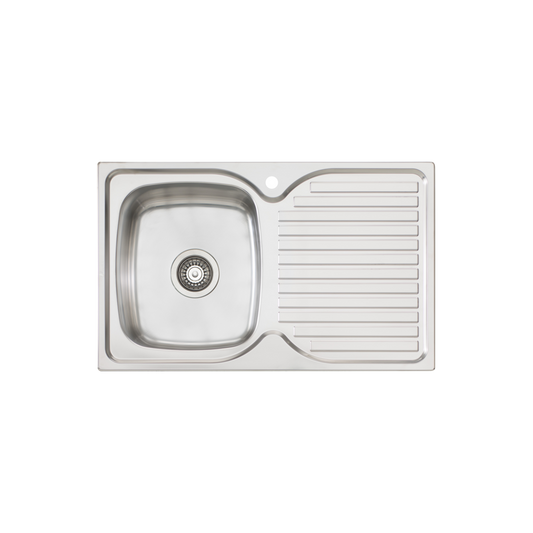Oliveri Endeavour Single Bowl Sink With Right Drainboard Stainless Steel