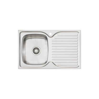 Oliveri Endeavour Single Bowl Sink With Right Drainboard Stainless Steel