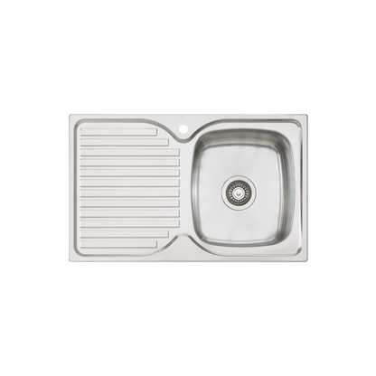 Oliveri Endeavour Single Bowl Sink With Left Drainboard Stainless Steel