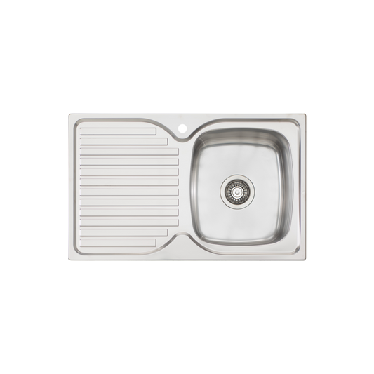 Oliveri Endeavour Single Bowl Sink With Left Drainboard Stainless Steel
