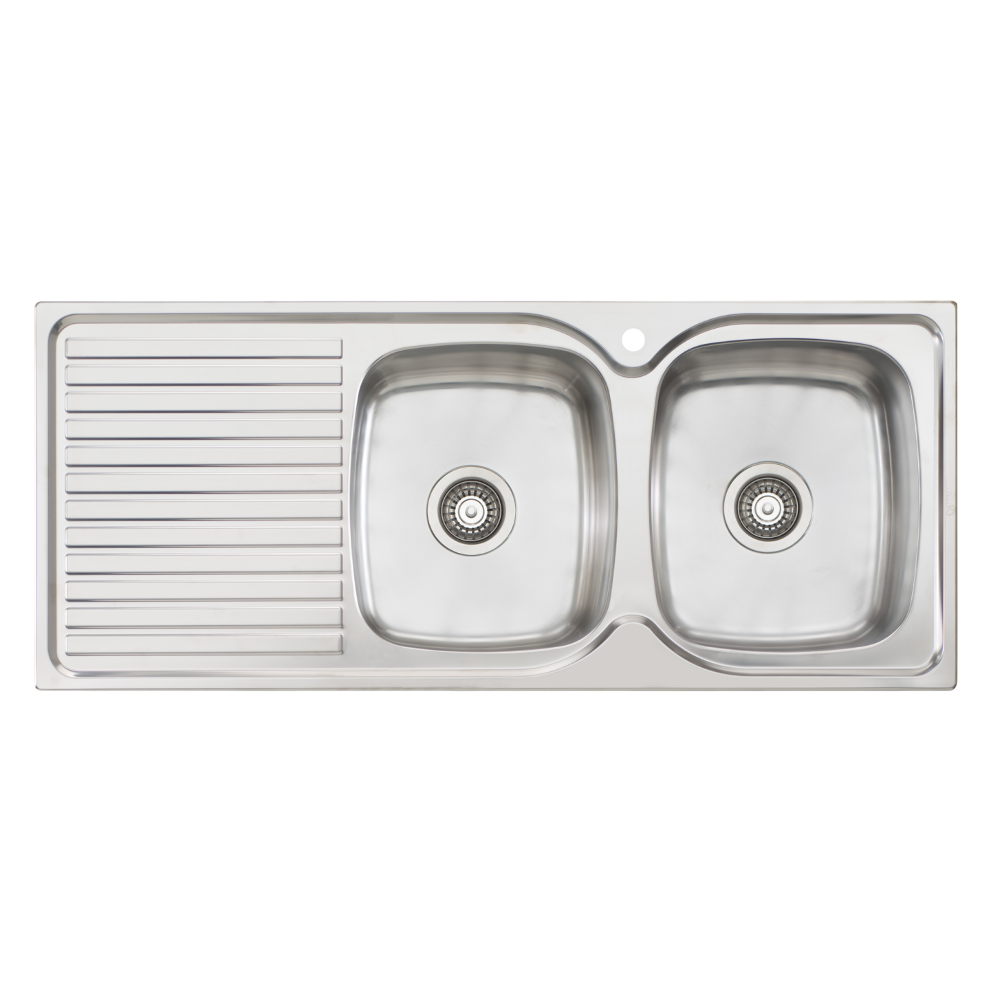 Oliveri Endeavour Double Bowl Sink With Left Drainboard and Taphole Stainless Steel