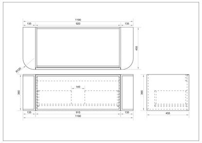 Elva 1200mm Wall-Hung Cabinet - Natural Oak