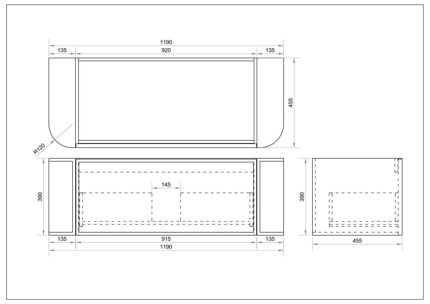 Elva 1200mm Wall-Hung Cabinet - Natural Oak