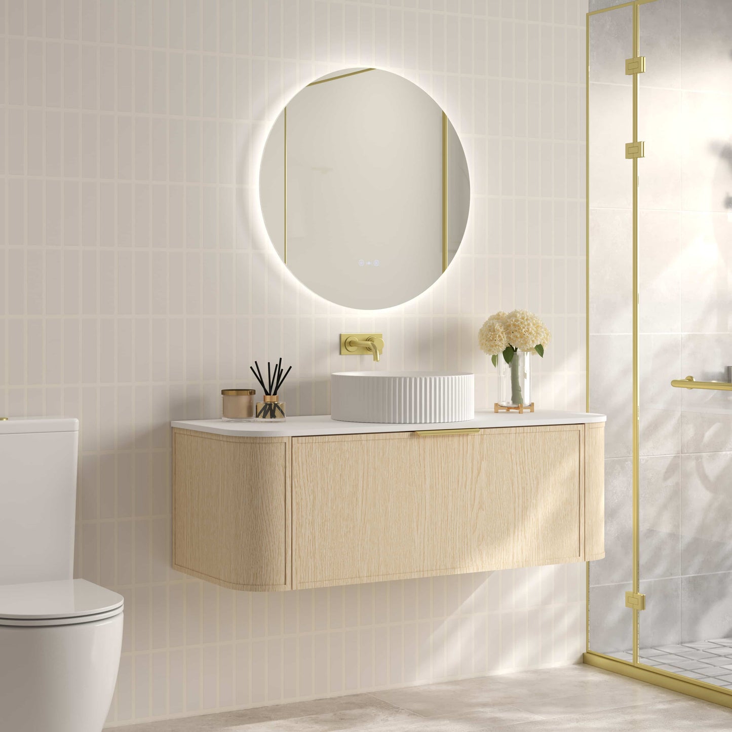 Elva 1200mm Wall-Hung Cabinet - Natural Oak