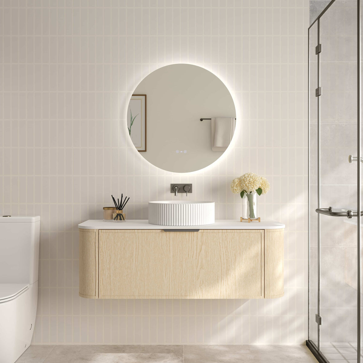 Elva 1200mm Wall-Hung Cabinet - Natural Oak