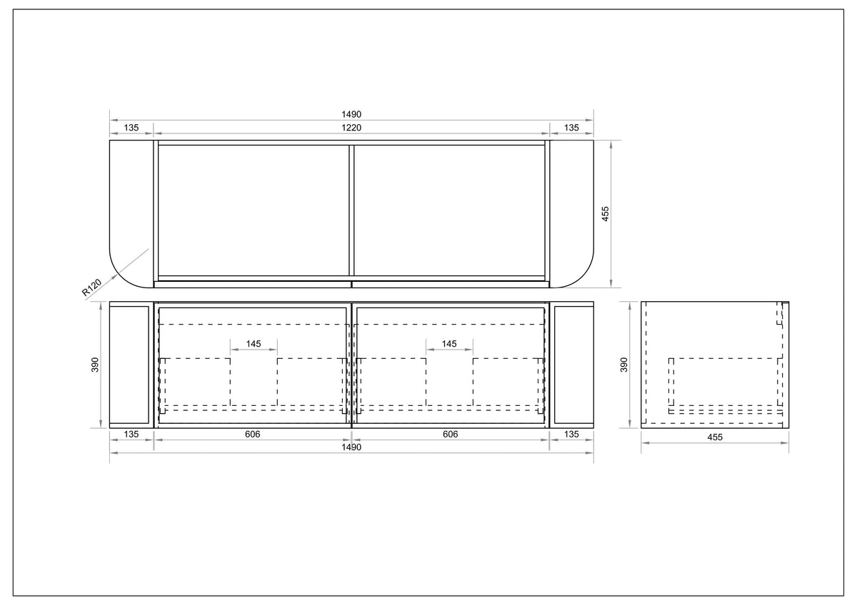 Elva 1500mm Wall-Hung Cabinet - Natural Oak