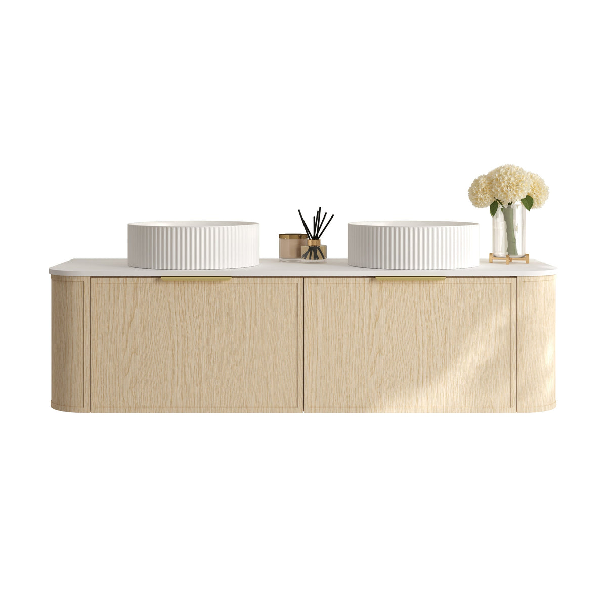 Elva 1500mm Wall-Hung Cabinet - Natural Oak