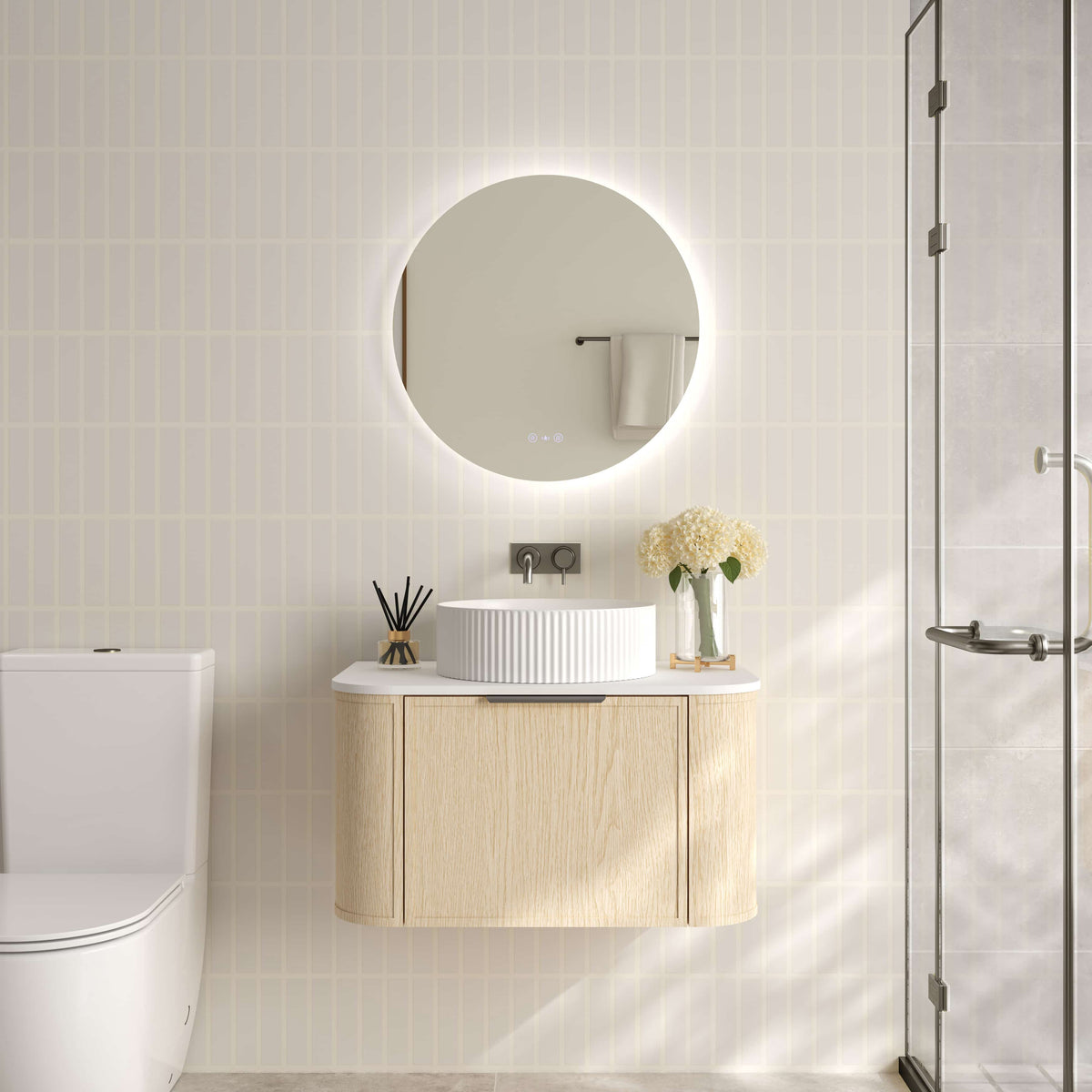 Elva 750mm Wall-Hung Cabinet - Natural Oak