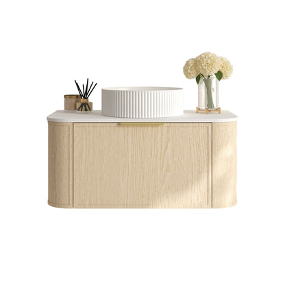 Elva 900mm Wall-Hung Cabinet - Natural Oak