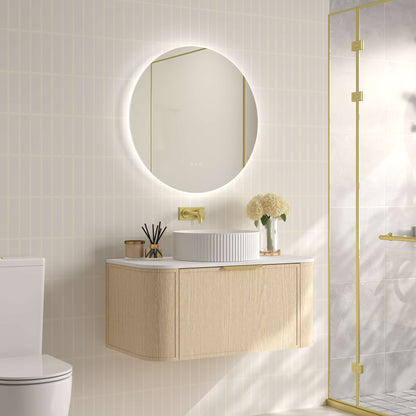 Elva 900mm Wall-Hung Cabinet - Natural Oak