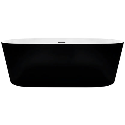 DECINA ELINEA FREESTANDING BATH WITH INTEGRATED OVERFLOW GLOSS BLACK (AVAILABLE IN 1500MM AND 1790MM)