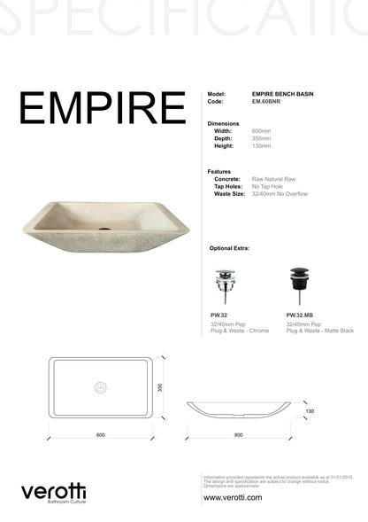 EMPIRE (W600, D350, H130)