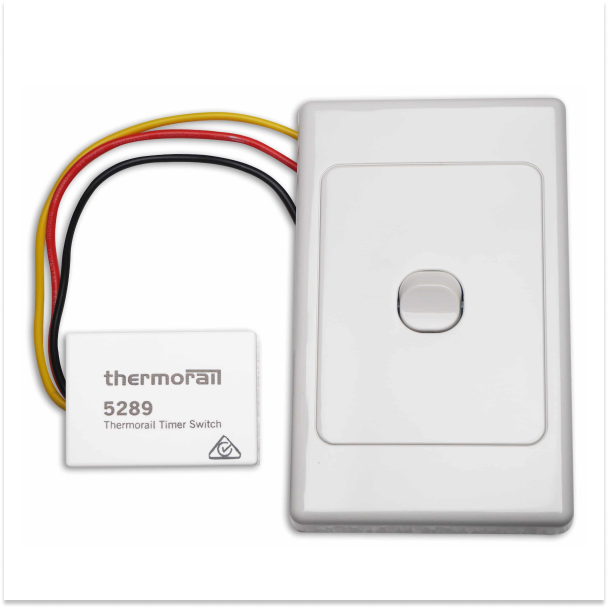 Thermorail 240V Straight 550 Round Heated Towel Ladder w/Eco Timer