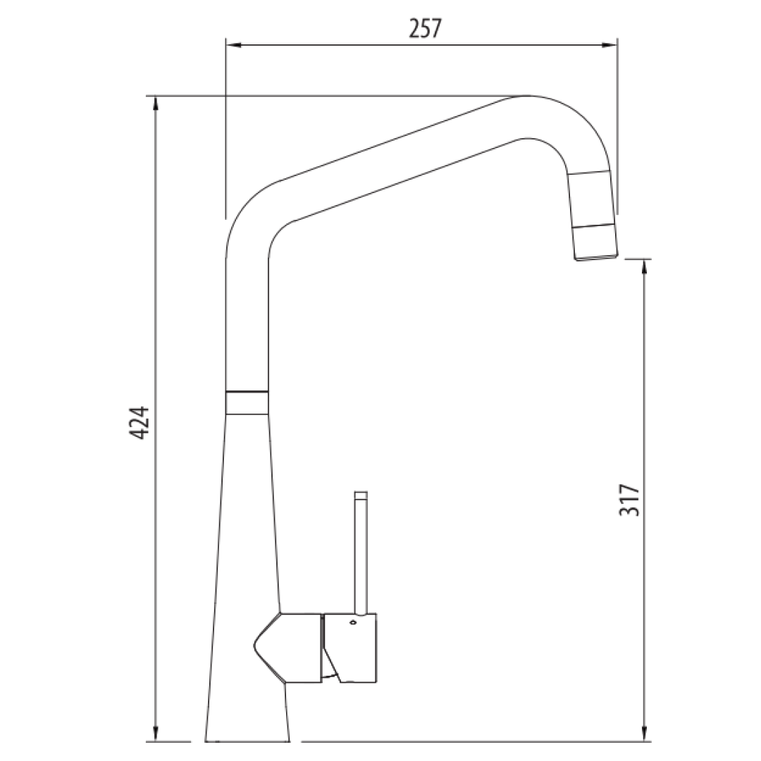 Oliveri Essente SS316 Square Gooseneck Sink Mixer