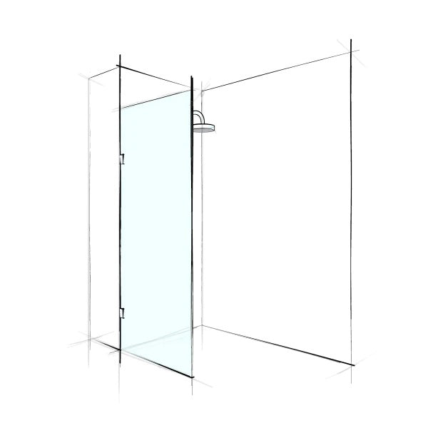 PHASE - Up to 1200 x 2000 / Grey with White Pattern / Wall Bracket Matte Black