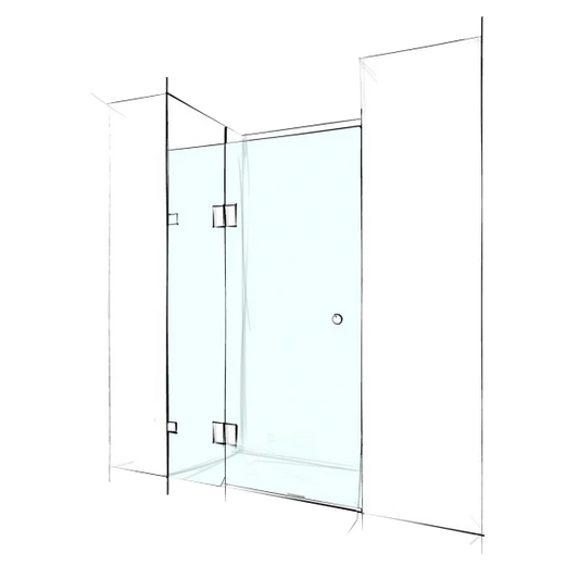 Custom Frameless Wall-To-Wall (2 Panels) - Up to 1600 / Bronze / Concealed Channel