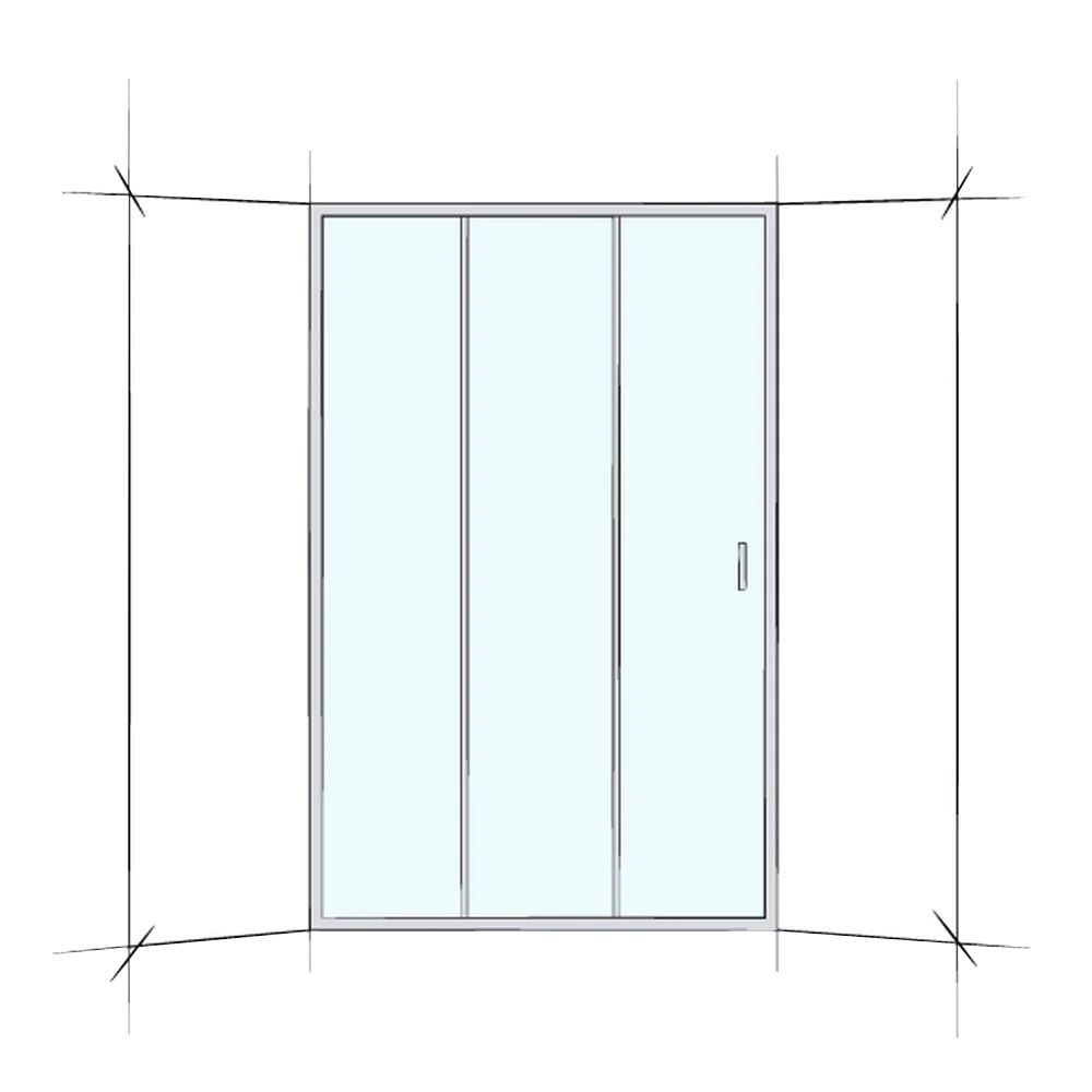 Custom Framed Sliding Wall-To-Wall (2 Door Sliding) - Up to 1400 / Grey