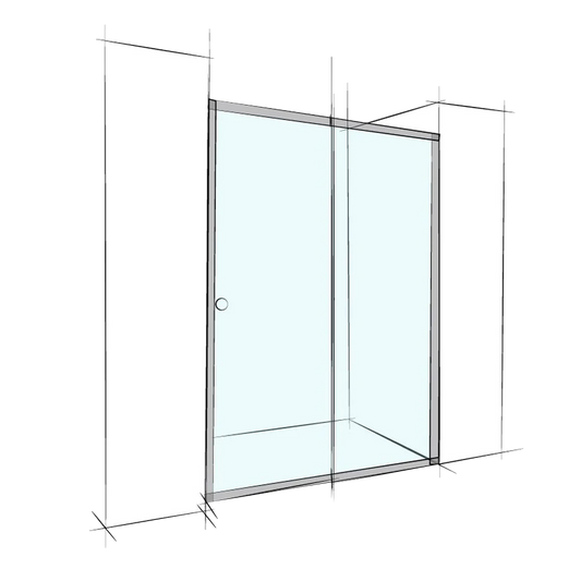 Custom Semi-Frameless Sliding Wall-To-Wall - Up to 1600 / Clear