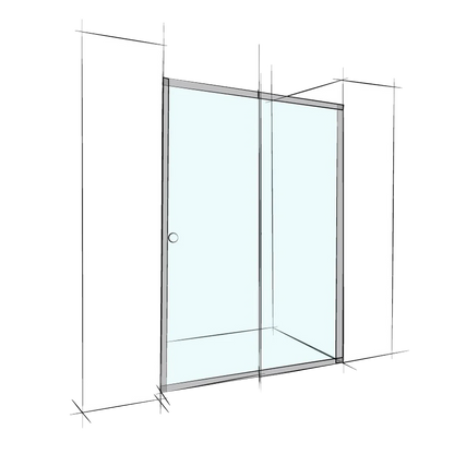 Custom Semi-Frameless Sliding Wall-To-Wall - Up to 1600 / Spotwood