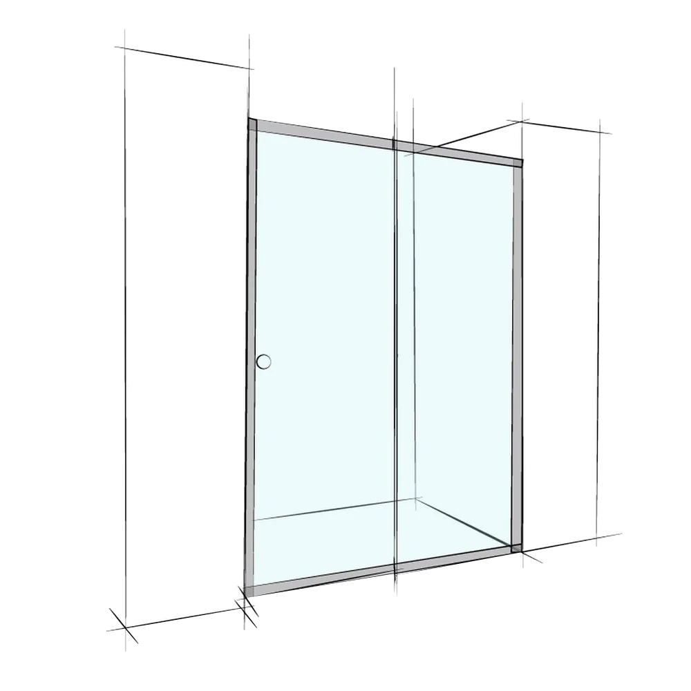 Custom Semi-Frameless Sliding Wall-To-Wall - Up to 1600 / Bronze