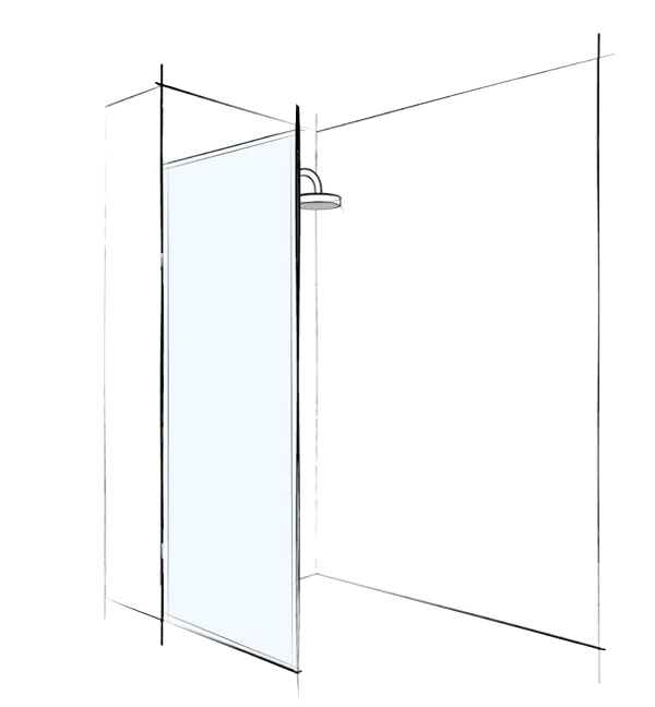 Custom Frameless Fixed Panel - Up to 800 / Grey / Bracket