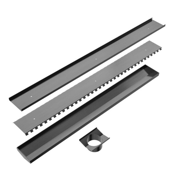 Nero 900mm Tile Insert Channel Floor Grate (50mm/89mm Outlet Options)