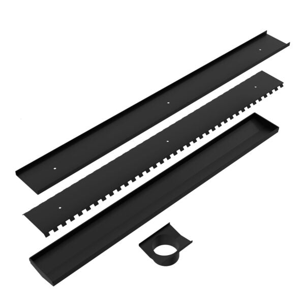 Nero 900mm Tile Insert Channel Floor Grate (50mm/89mm Outlet Options)