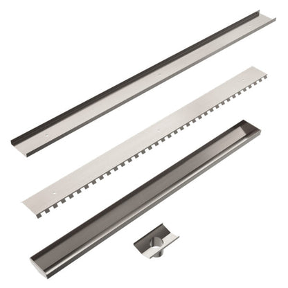 Nero 900mm Tile Insert Channel Floor Grate (50mm/89mm Outlet Options)