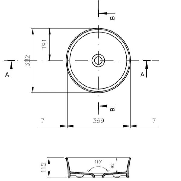 Fino Round 382 Counter Top Basin