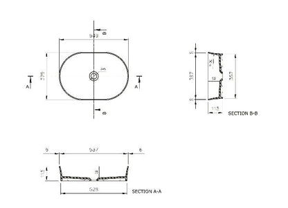 Fino 55x38 Counter Top Basin