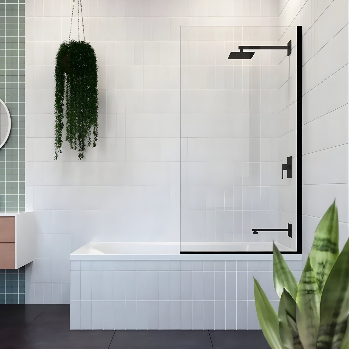 DECINA FITZROY FRAMELESS PIVOT PANEL BATH SHOWER SCREEN