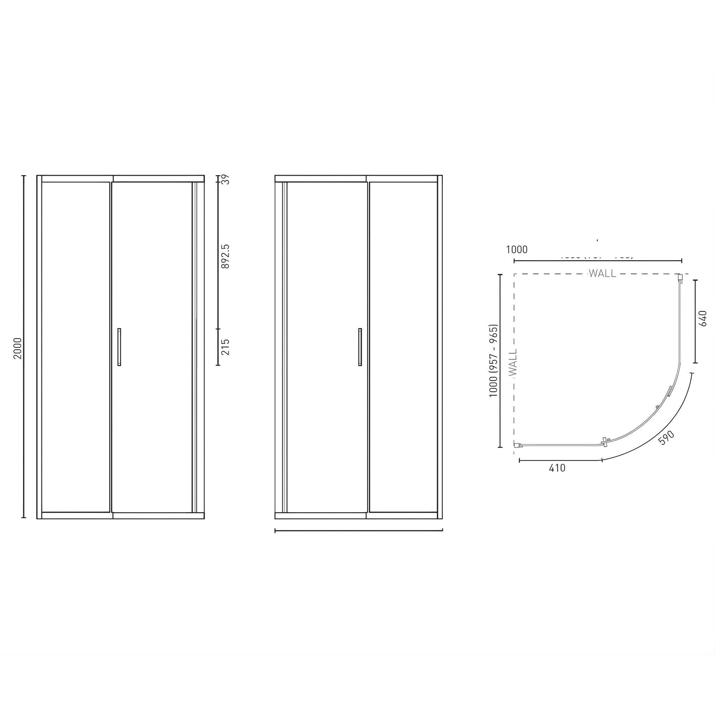 DECINA FLORIANO FRAMED CURVED SLIDING SHOWER SCREEN