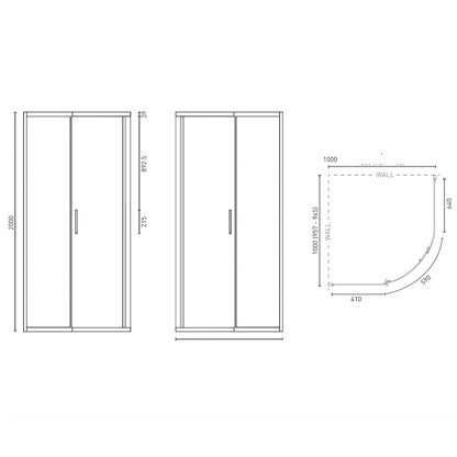 DECINA FLORIANO FRAMED CURVED SLIDING SHOWER SCREEN