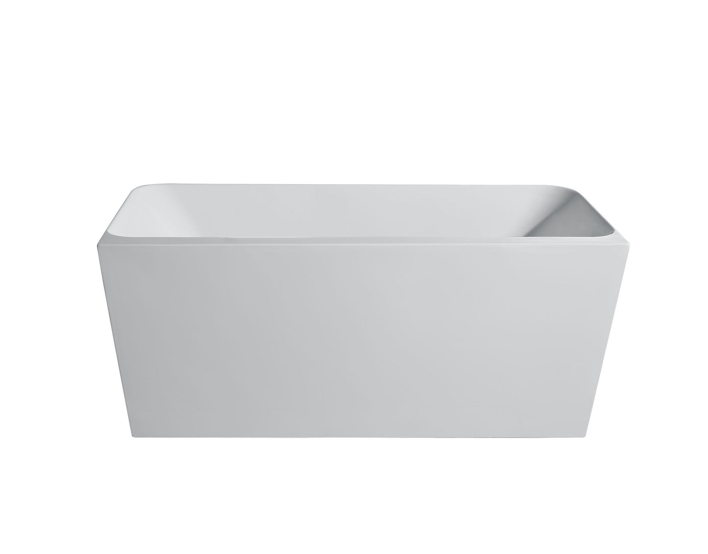 Fortuna Ultra-Thin Back-to-Wall Bathtub - Gloss White 1500mm x 750mm x 590mm - Gloss White