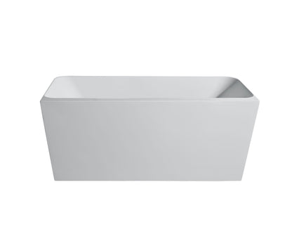 Fortuna Ultra-Thin Back-to-Wall Bathtub - Gloss White 1500mm x 750mm x 590mm - Gloss White