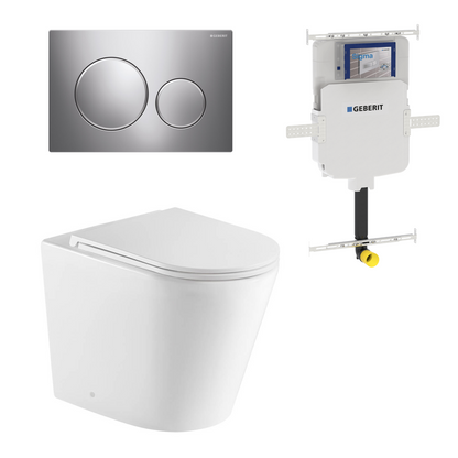 Turner Hastings Fino WhisperFlush Floor Mounted Toilet Package with Slim Seat (Includes Geberit Cistern & Chrome Flush Plate)