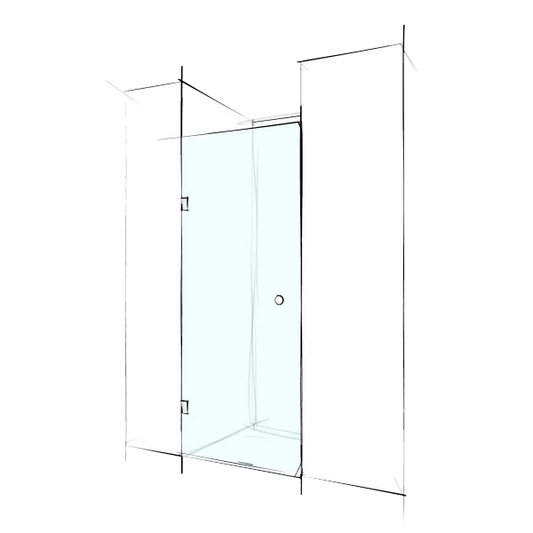 Custom Frameless Wall-To-Wall (Swing Door) - Up to 600 / Grey / Hinged