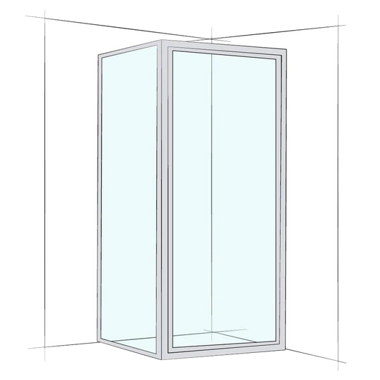 Custom Framed Corner Set-In - Up to 1200 x 1200 / Clear
