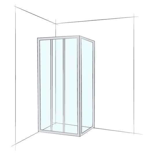 Custom Framed Sliding Corner Set-In (2 Door Sliding) - Up to 1200 x 1200 / Clear