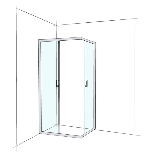 Custom Framed Sliding Corner Set-In (Corner Door Sliding) - Up to 1000 x 1000 / Clear
