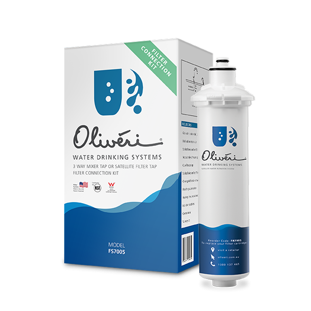Oliveri Essentials Round Gooseneck 3 Way Filter Tap + FS7005 Filter