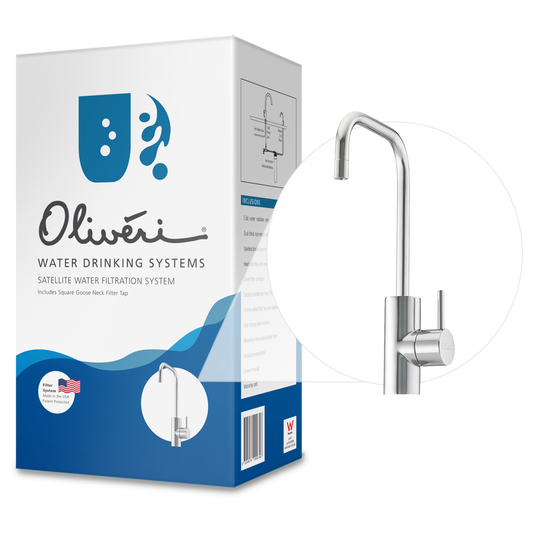 Oliveri Satellite Water Filtration System With Square Goose Neck Filter Tap White