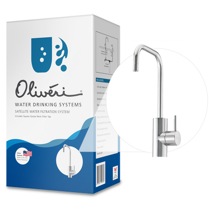 Oliveri Satellite Water Filtration System With Square Goose Neck Filter Tap White