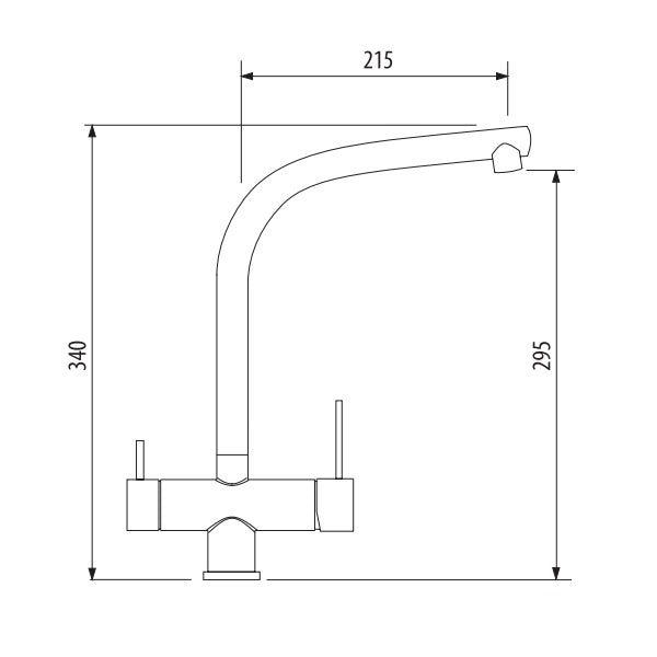 Oliveri Essentials 3 Way Square Neck Filter Tap