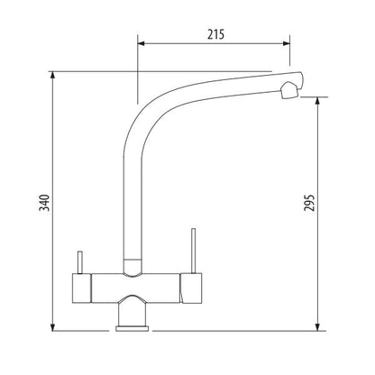 Oliveri Essentials 3 Way Square Neck Filter Tap