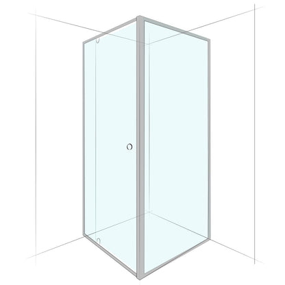 Focus Black Semi-Framed Corner Set-In (Adjustable) - Up to 860-920 x 1000