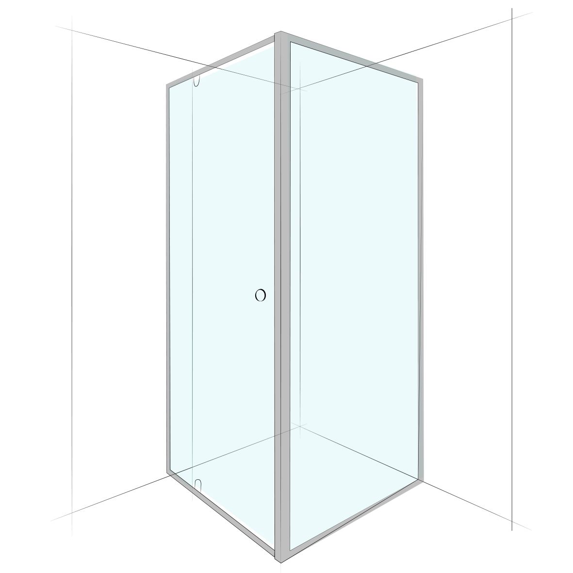 Focus Black Semi-Framed Corner Set-In (Adjustable) - Up to 920-980 x 1000