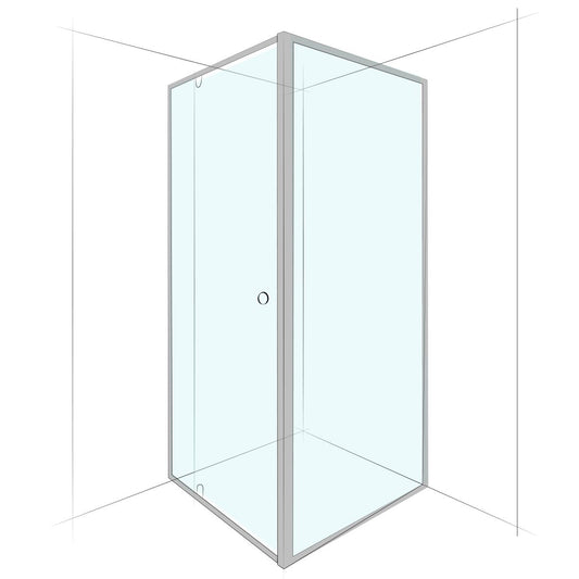 Focus Black Semi-Framed Corner Set-In (Adjustable) - Up to 920-980 x 1000
