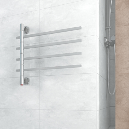 Thermorail 240V Straight 600 Square Swivel Heated Towel Rail