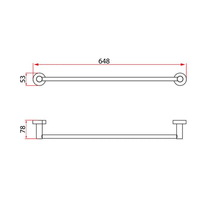 GLOBE Series Single Towel Bar 24″ – Chrome